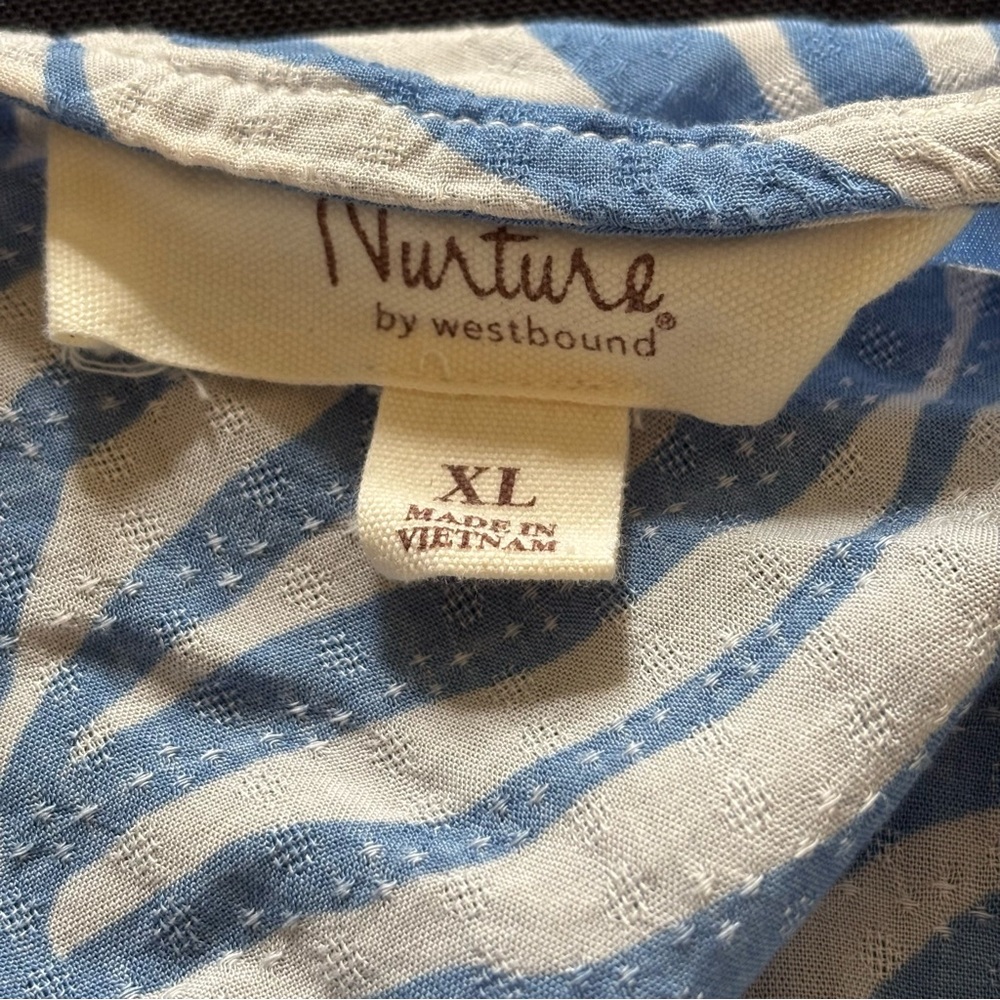 Blue and White Patterned Maxi Dress size XL - Picture 5 of 10